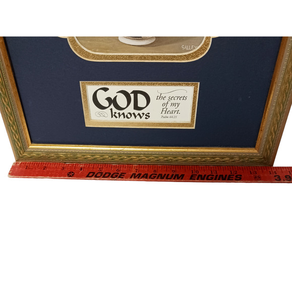 Christian Scripture Framed Picture Purple Floral Tulips Ps 44:21 Inspirational - Picture 10 of 13